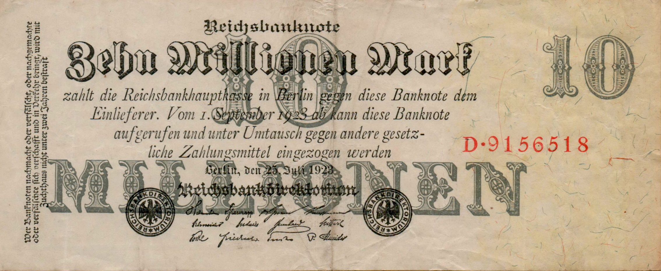 Germany 10000000 1923 XF P-96